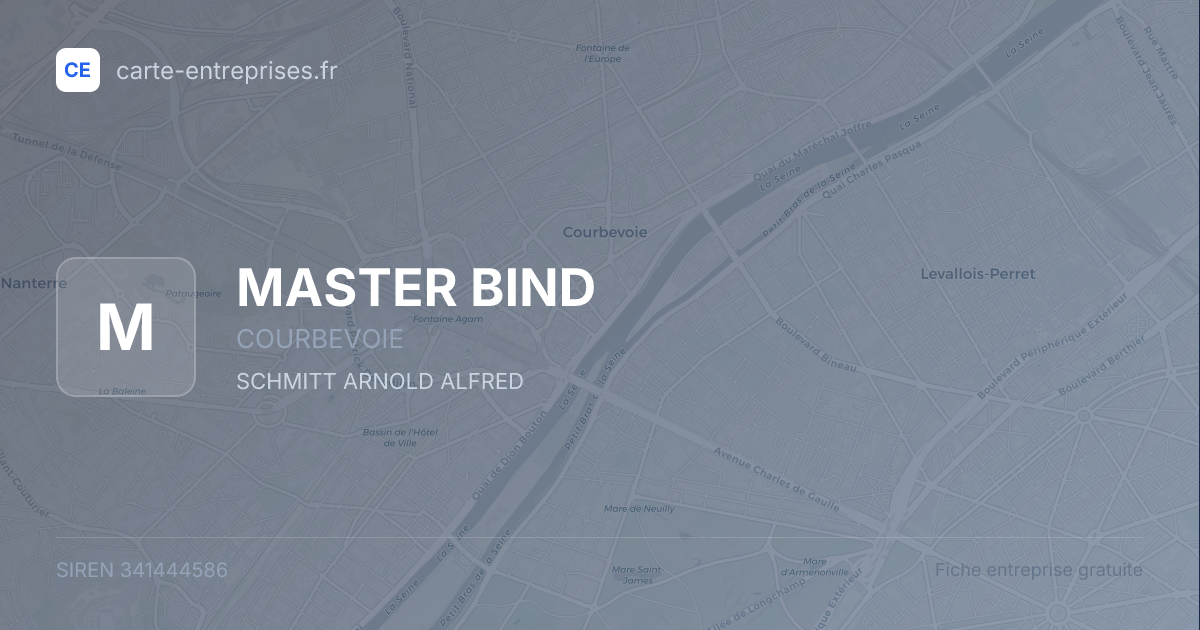 MASTER BIND — 341444586 — fiche entreprise