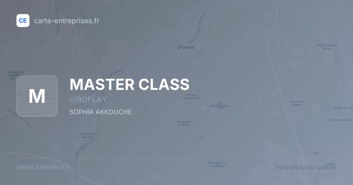 MASTER CLASS — 539045047 — fiche entreprise