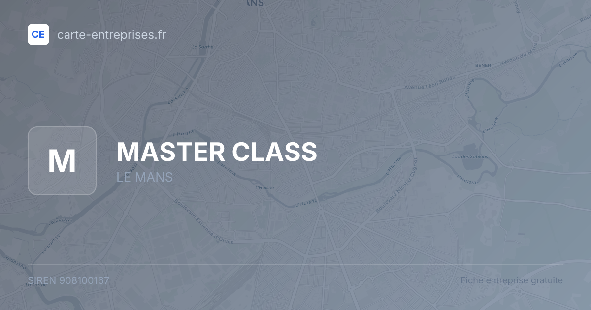 MASTER CLASS — 908100167 — fiche entreprise
