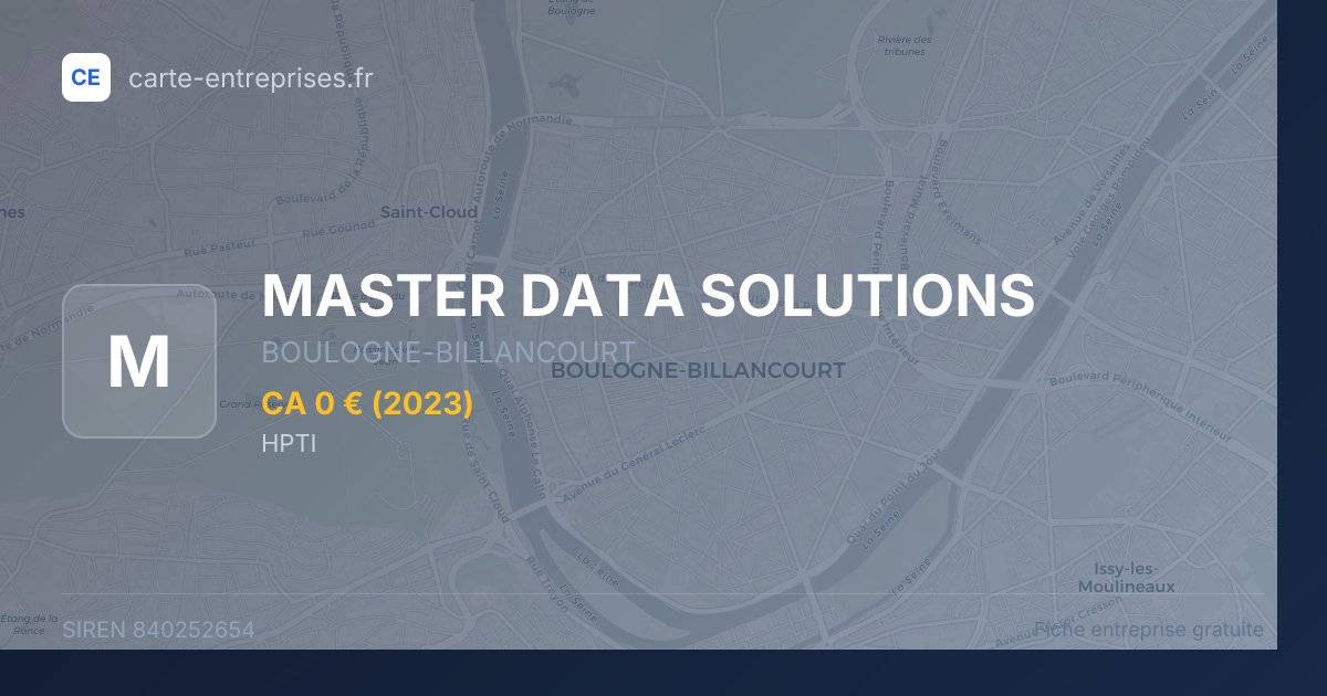MASTER DATA SOLUTIONS — 840252654 — fiche entreprise