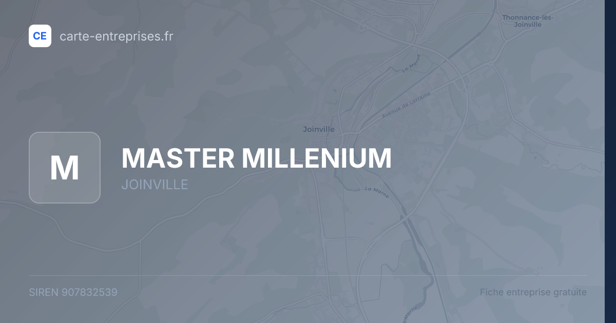 MASTER MILLENIUM — 907832539 — fiche entreprise