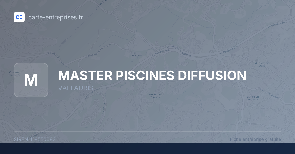 MASTER PISCINES DIFFUSION — 418550083 — fiche entreprise