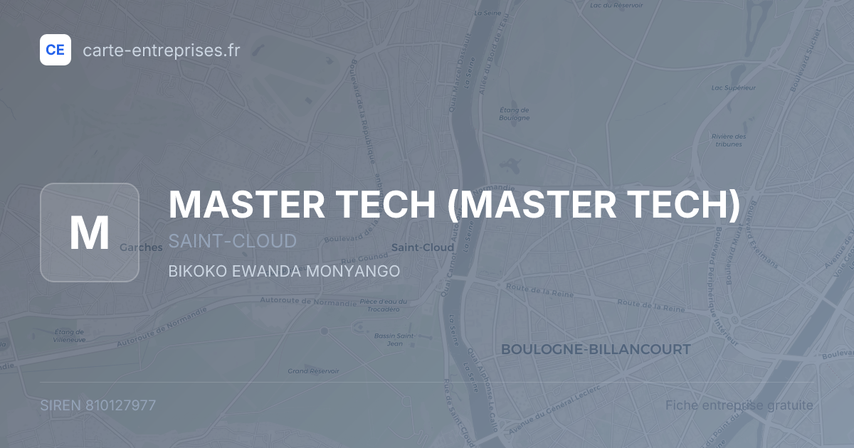 MASTER TECH — 810127977 — fiche entreprise