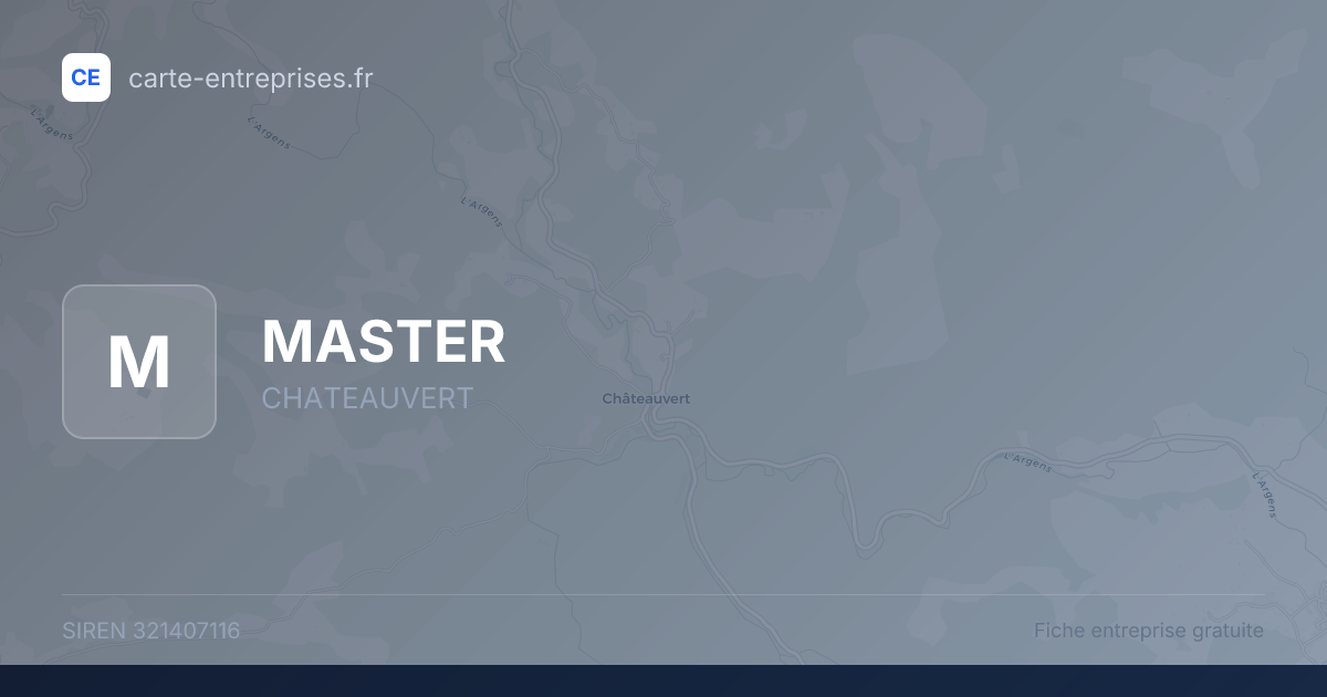 MASTER — 321407116 — fiche entreprise
