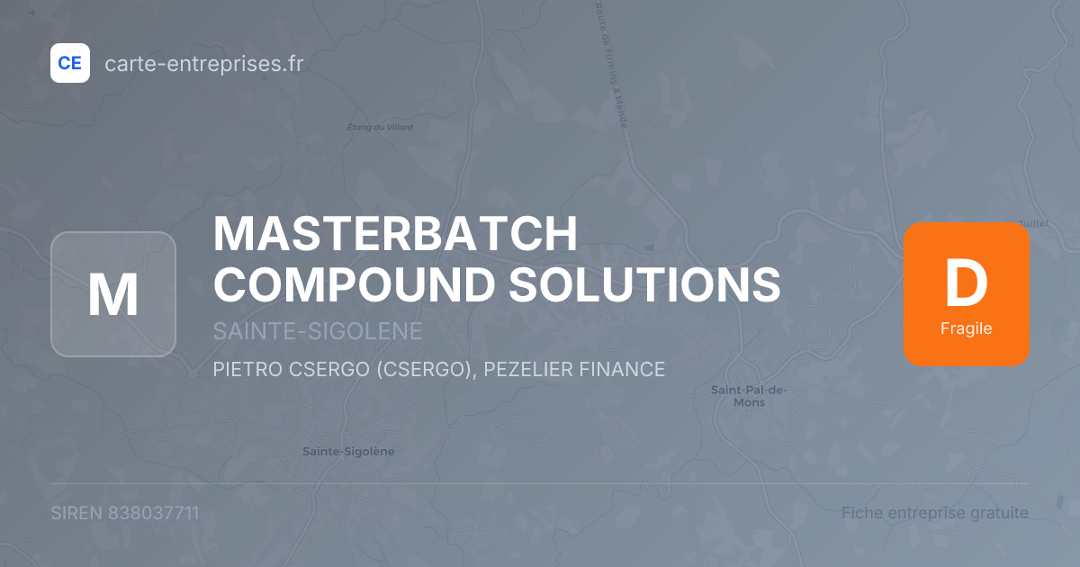 MASTERBATCH COMPOUND SOLUTIONS — 838037711 — fiche entreprise