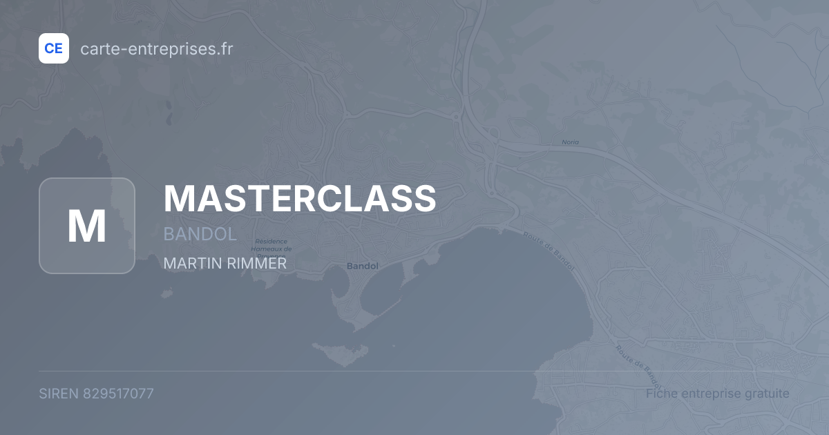 MASTERCLASS — 829517077 — fiche entreprise