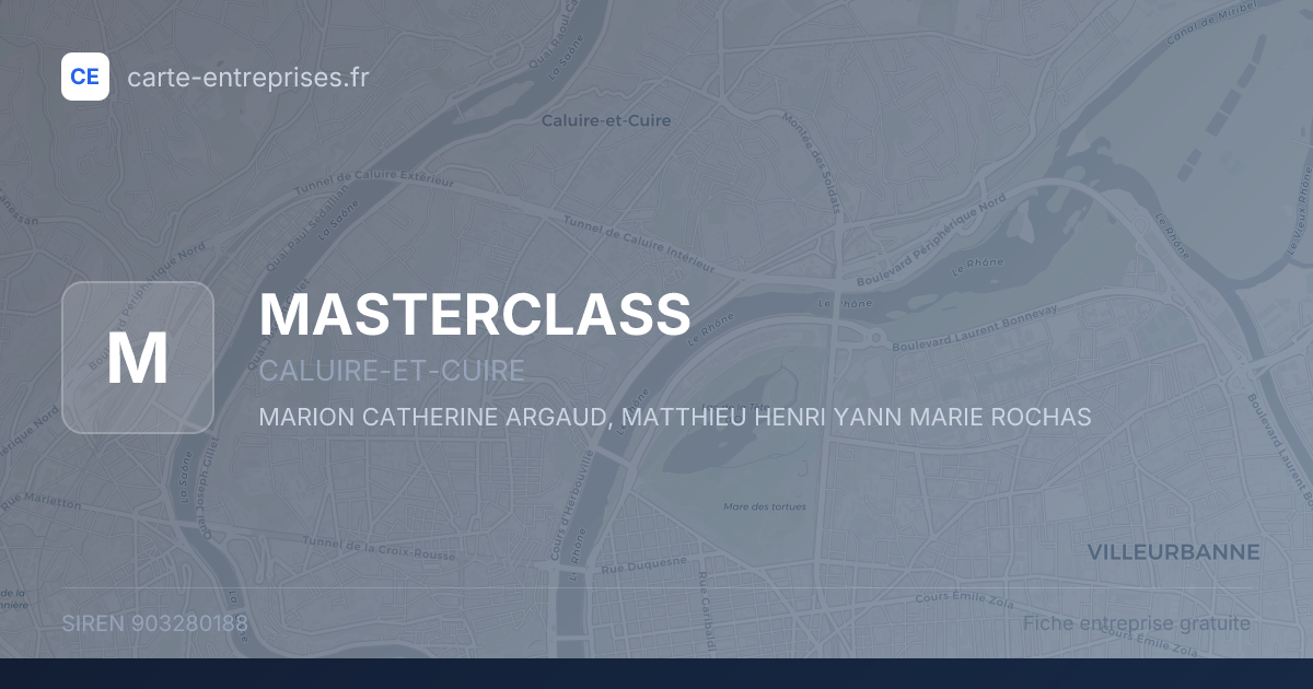 MASTERCLASS — 903280188 — fiche entreprise