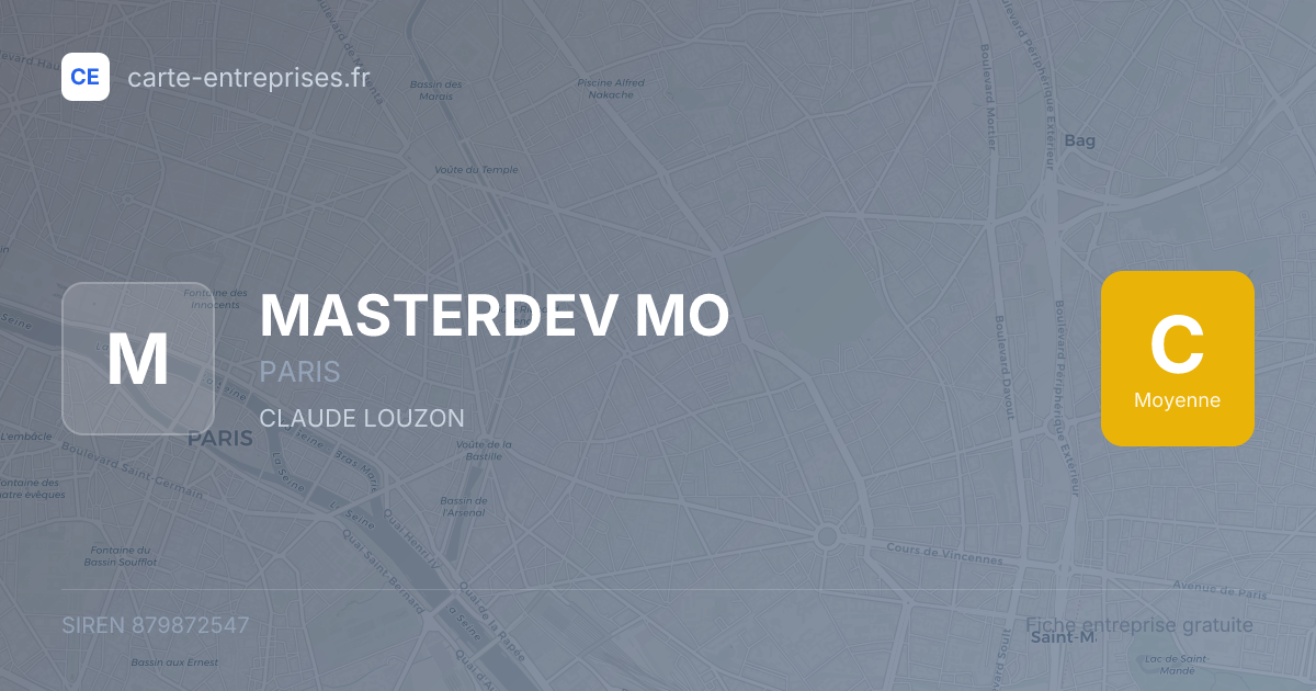 MASTERDEV MO — 879872547 — fiche entreprise