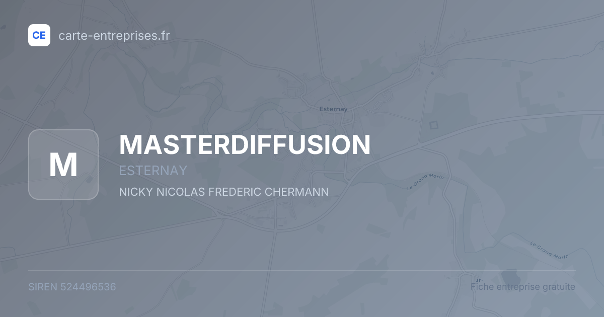 MASTERDIFFUSION — 524496536 — fiche entreprise