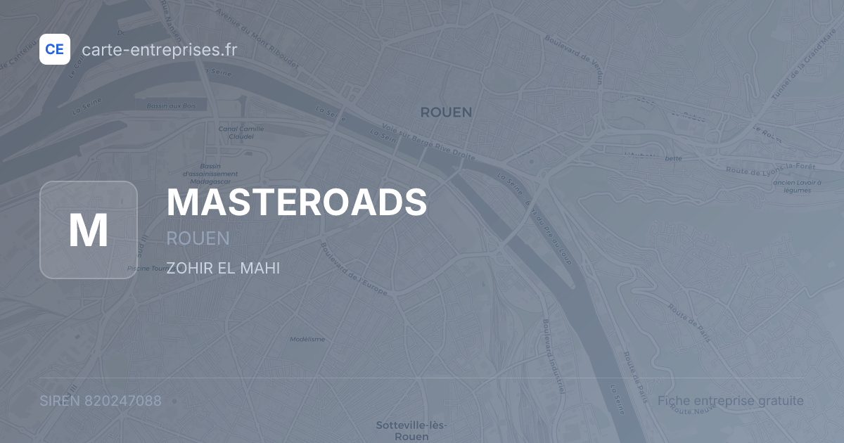 MASTEROADS — 820247088 — fiche entreprise