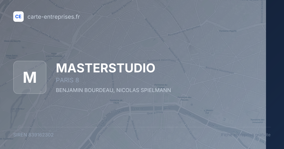 MASTERSTUDIO — 839162302 — fiche entreprise