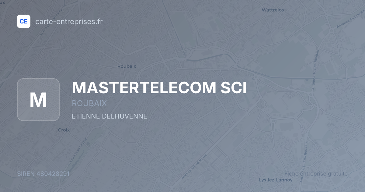 MASTERTELECOM SCI — 480428291 — fiche entreprise