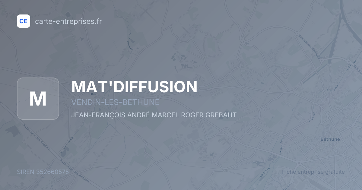 MAT'DIFFUSION — 352660575 — fiche entreprise