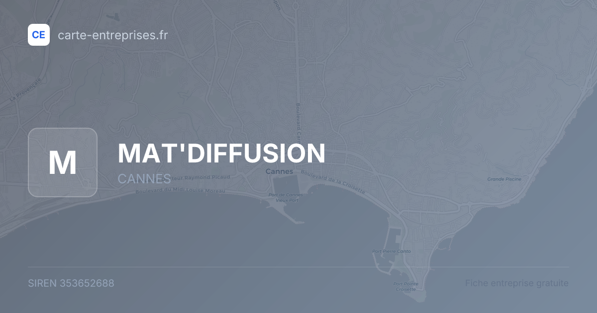 MAT'DIFFUSION — 353652688 — fiche entreprise