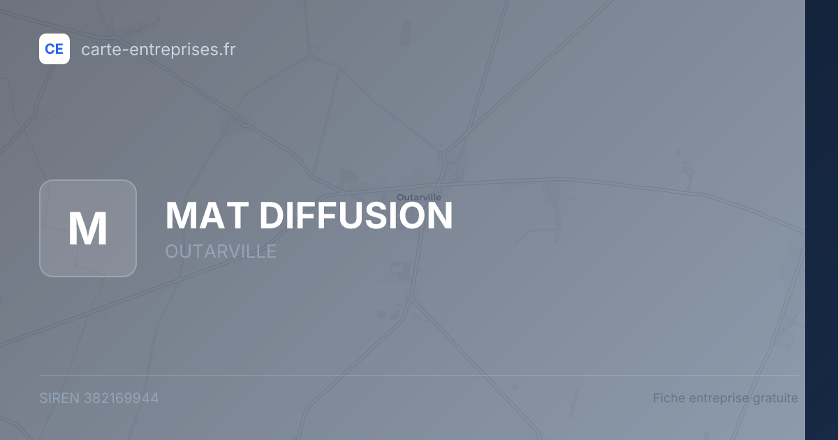 MAT DIFFUSION — 382169944 — fiche entreprise