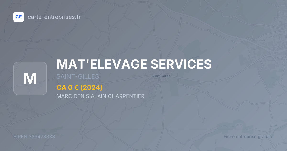 MAT'ELEVAGE SERVICES — 329478333 — fiche entreprise