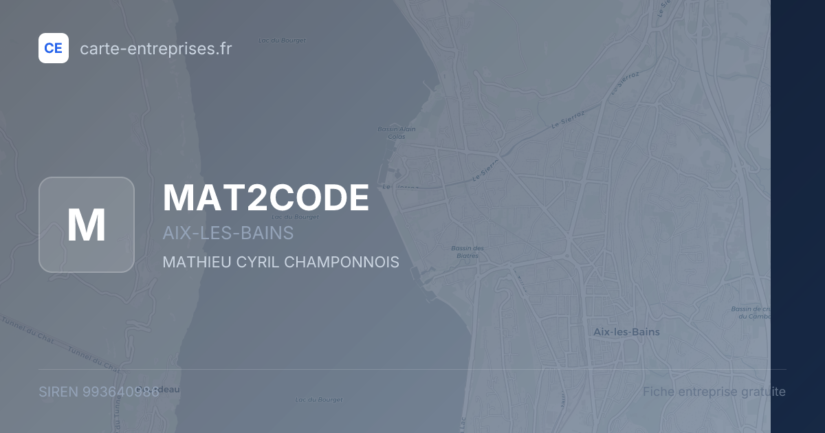 MAT2CODE — 993640986 — fiche entreprise