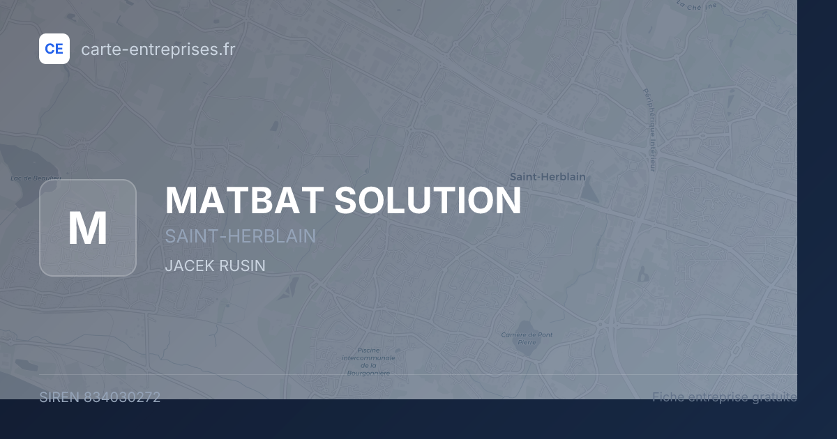 MATBAT SOLUTION — 834030272 — fiche entreprise