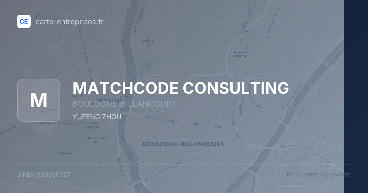 MATCHCODE CONSULTING — 808890727 — fiche entreprise