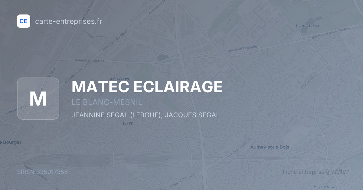 MATEC ECLAIRAGE — 335017356 — fiche entreprise