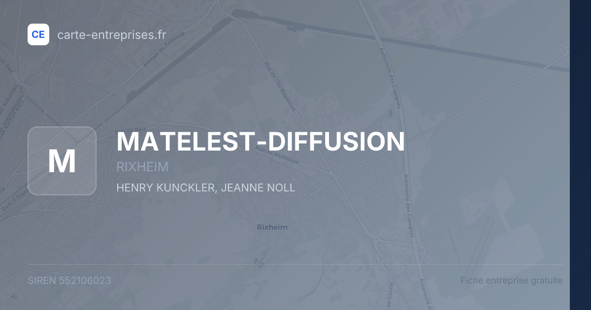 MATELEST-DIFFUSION — 552106023 — fiche entreprise