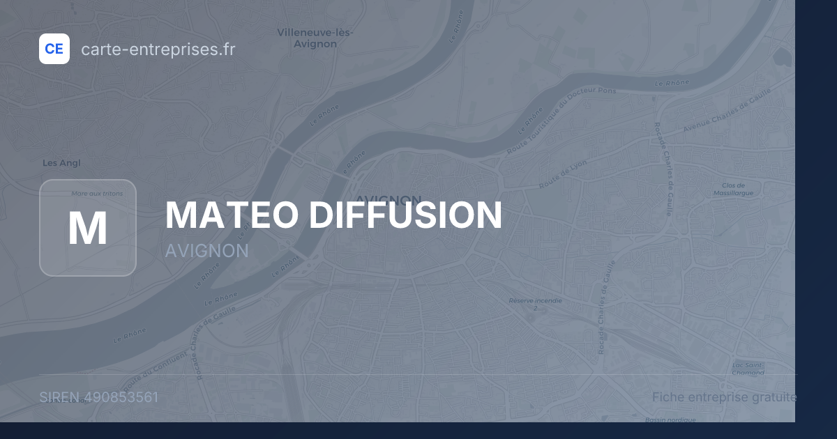 MATEO DIFFUSION — 490853561 — fiche entreprise