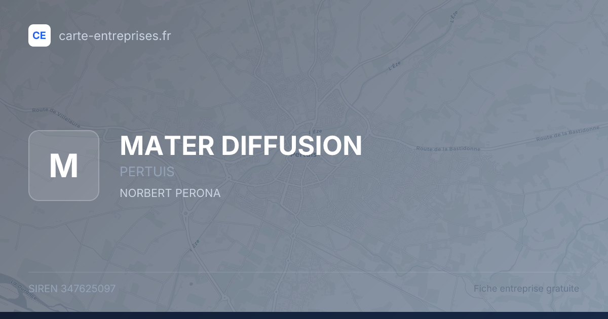 MATER DIFFUSION — 347625097 — fiche entreprise