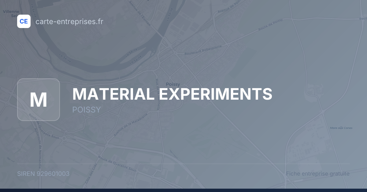 MATERIAL EXPERIMENTS — 929601003 — fiche entreprise