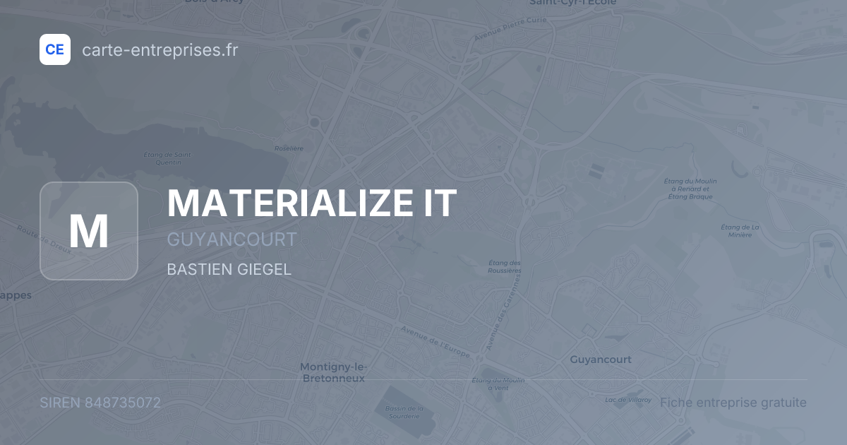 MATERIALIZE IT — 848735072 — fiche entreprise