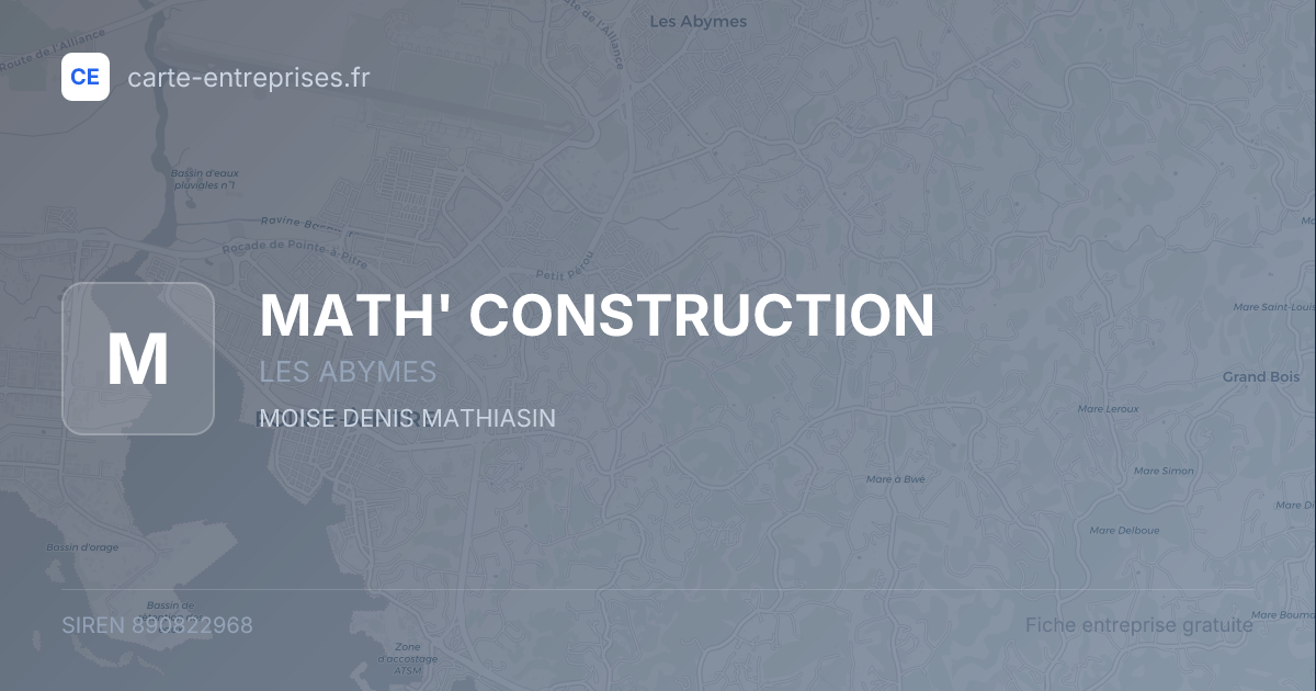 MATH' CONSTRUCTION — 890822968 — fiche entreprise