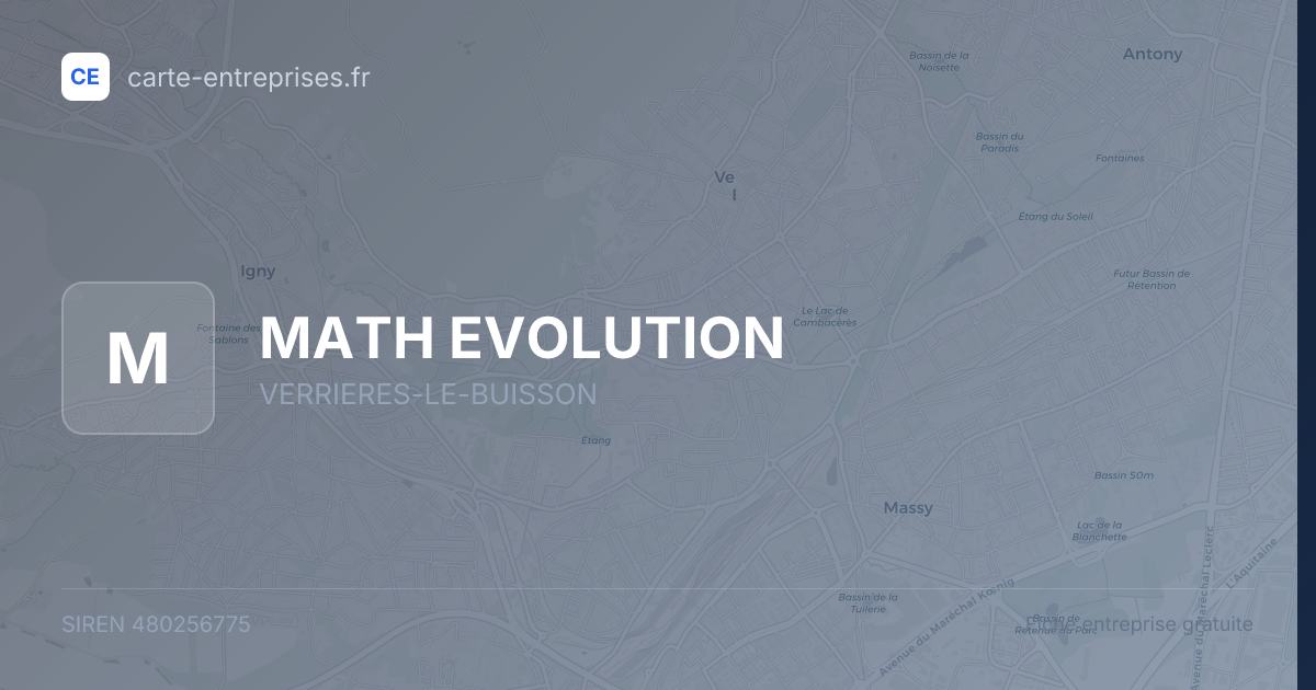 MATH EVOLUTION — 480256775 — fiche entreprise