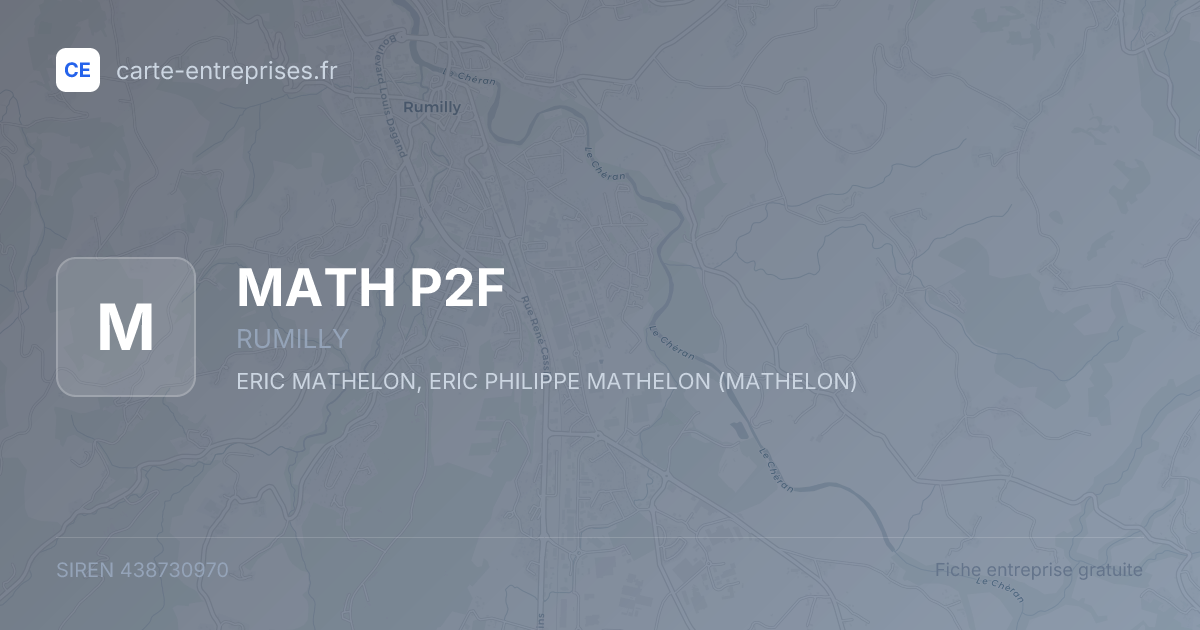 MATH P2F — 438730970 — fiche entreprise