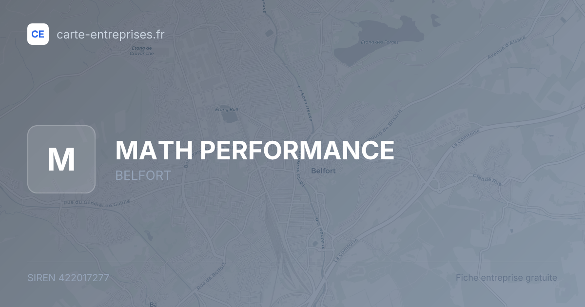 MATH PERFORMANCE — 422017277 — fiche entreprise