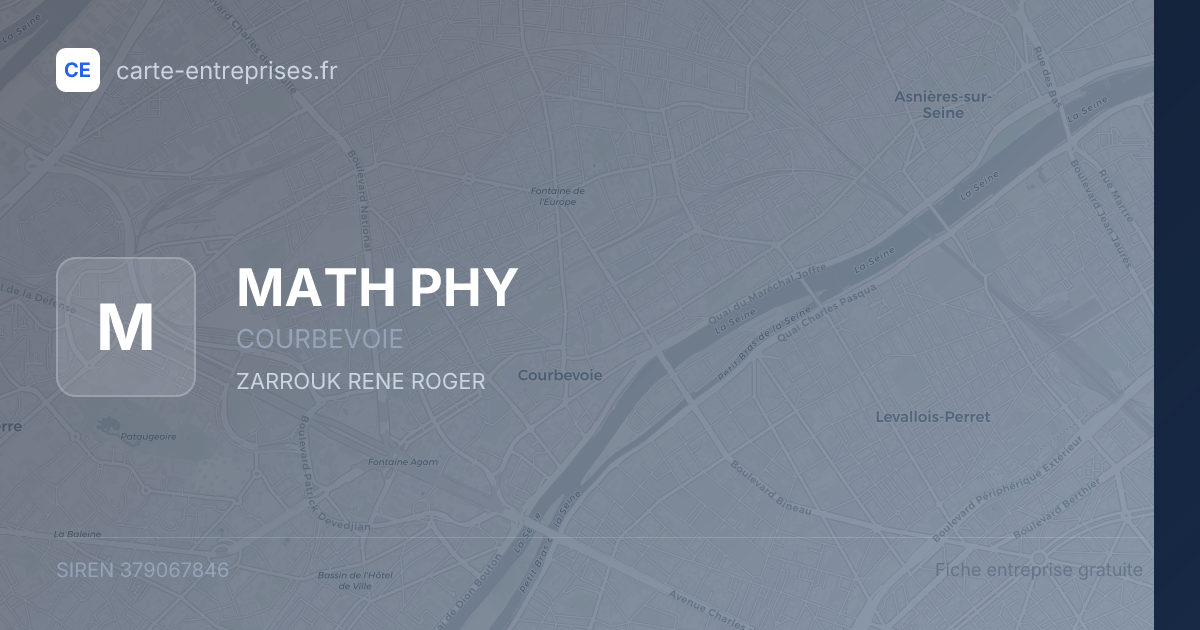 MATH PHY — 379067846 — fiche entreprise