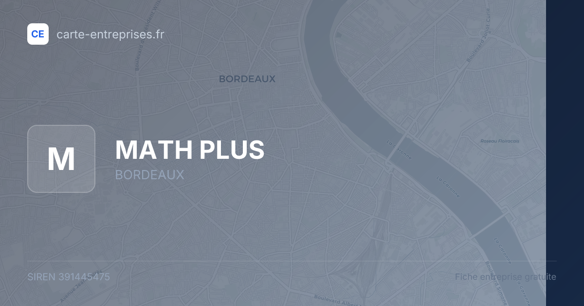 MATH PLUS — 391445475 — fiche entreprise