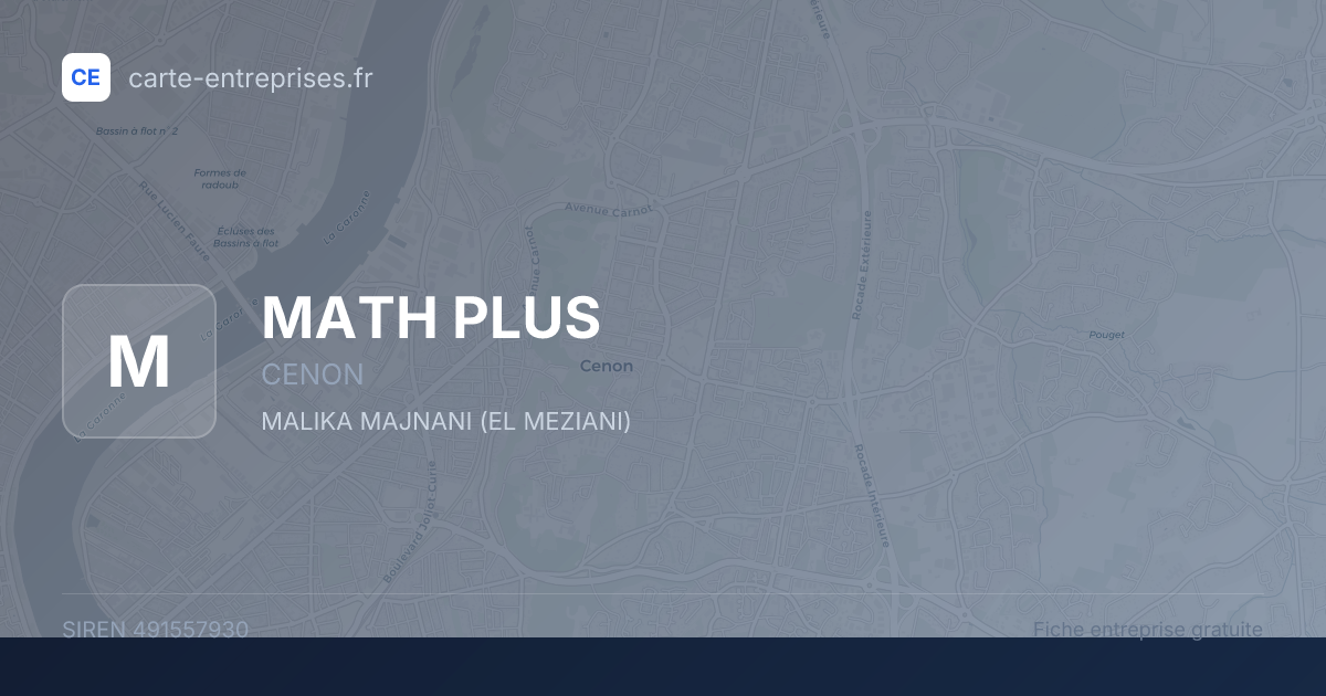 MATH PLUS — 491557930 — fiche entreprise