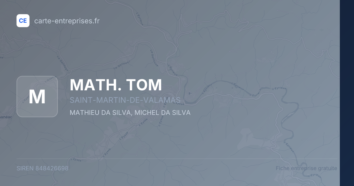 MATH. TOM — 848426698 — fiche entreprise
