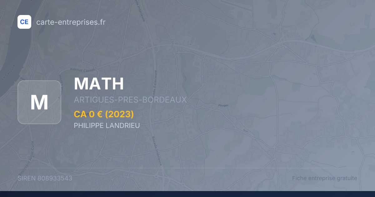 MATH — 808933543 — fiche entreprise