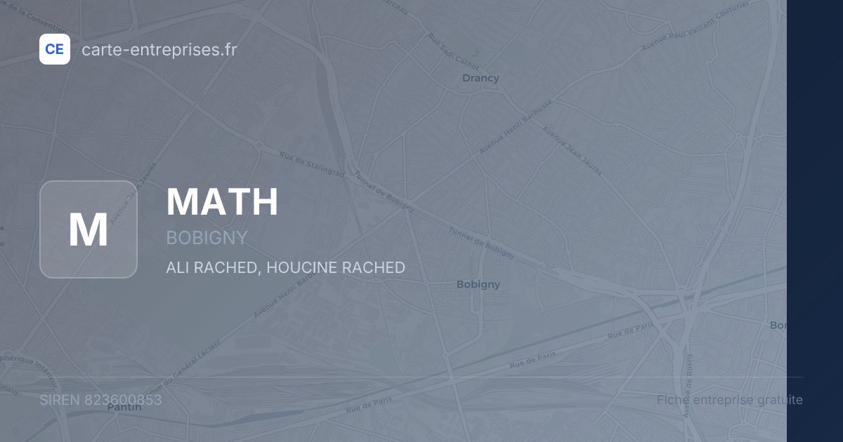 MATH — 823600853 — fiche entreprise