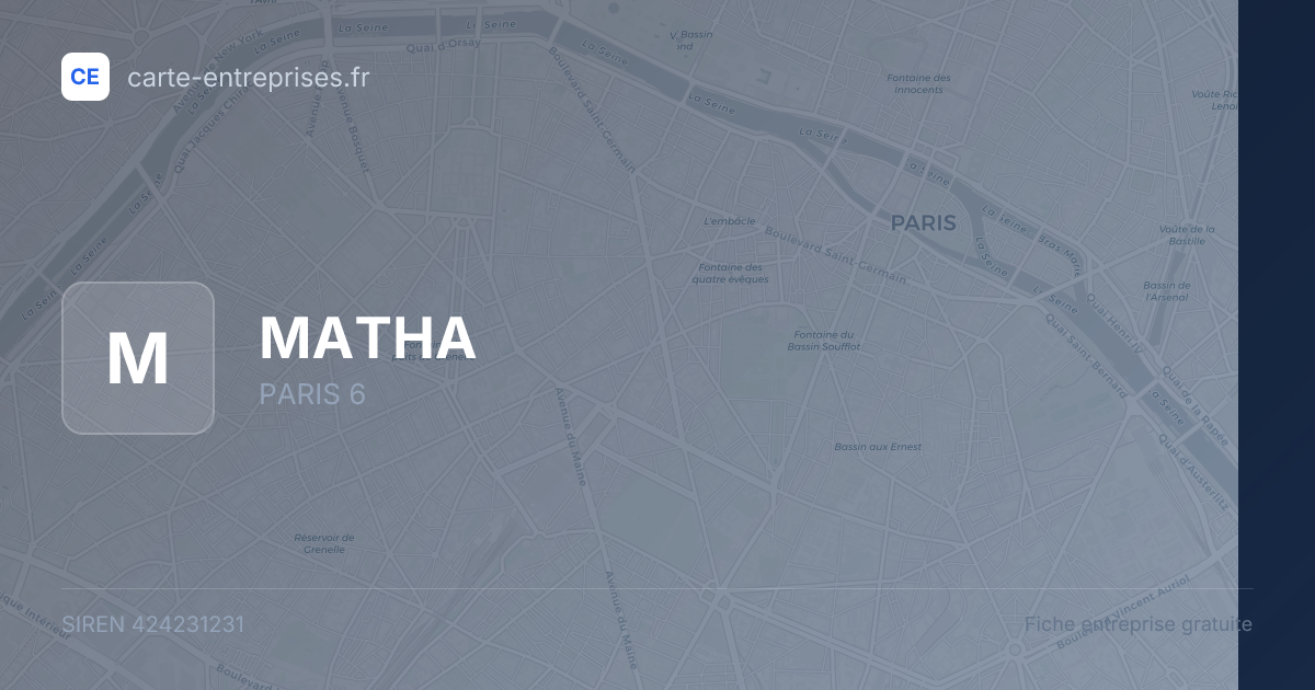 MATHA — 424231231 — fiche entreprise
