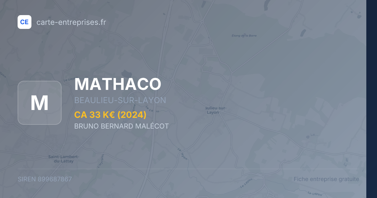MATHACO — 899687867 — fiche entreprise