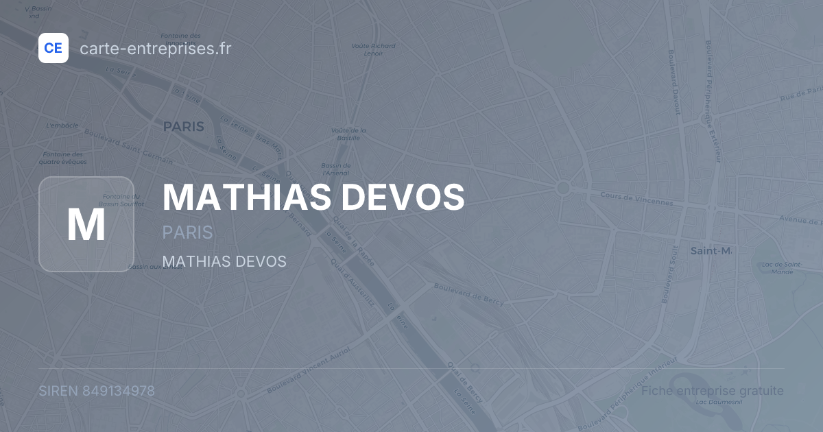 MATHIAS DEVOS — 849134978 — fiche entreprise
