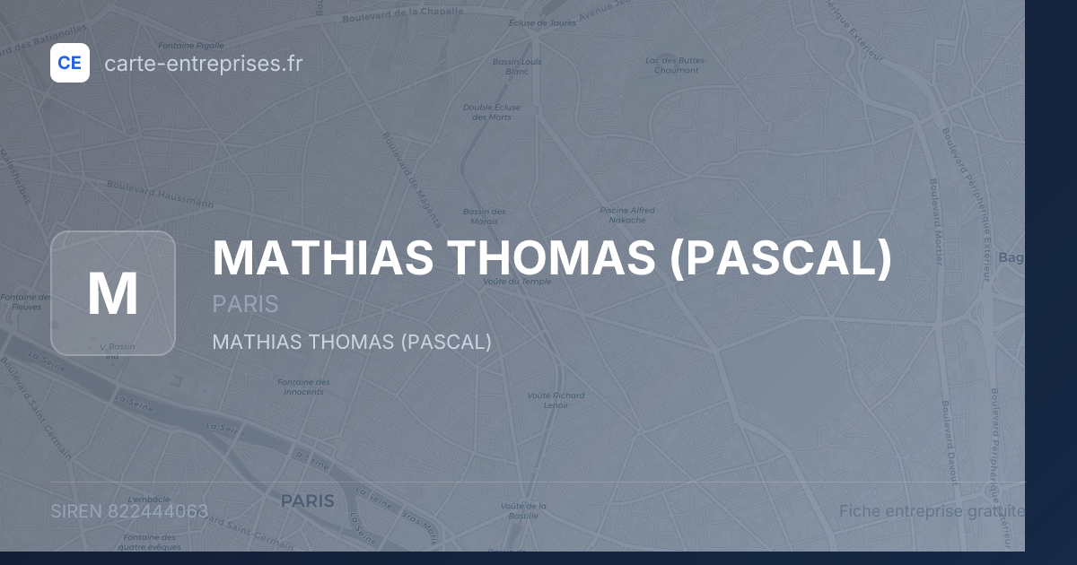 MATHIAS THOMAS (PASCAL) — 822444063 — fiche entreprise