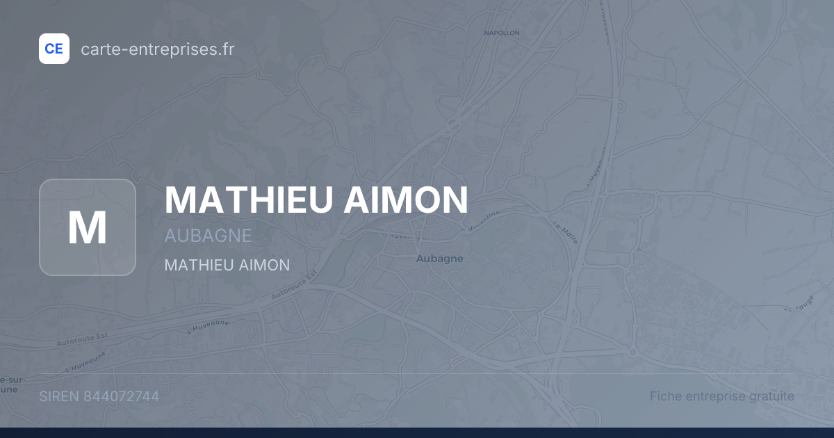 MATHIEU AIMON — 844072744 — fiche entreprise