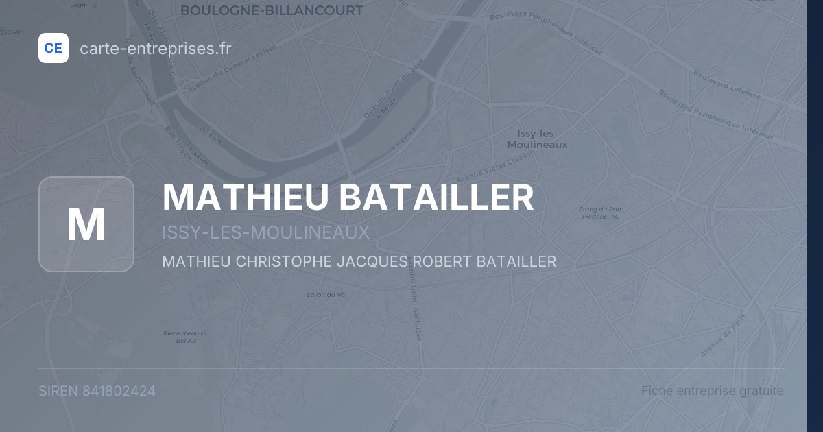 MATHIEU BATAILLER — 841802424 — fiche entreprise