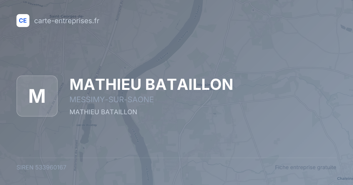 MATHIEU BATAILLON — 533960167 — fiche entreprise