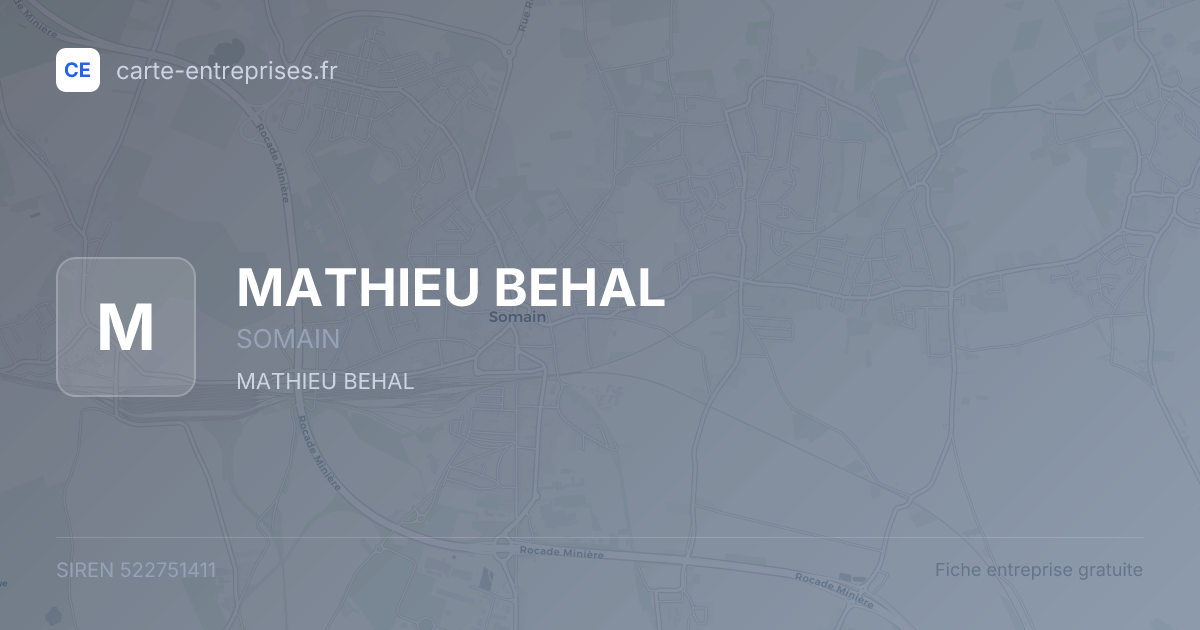 MATHIEU BEHAL — 522751411 — fiche entreprise