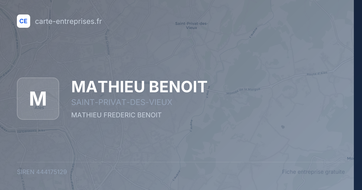 MATHIEU BENOIT — 444175129 — fiche entreprise