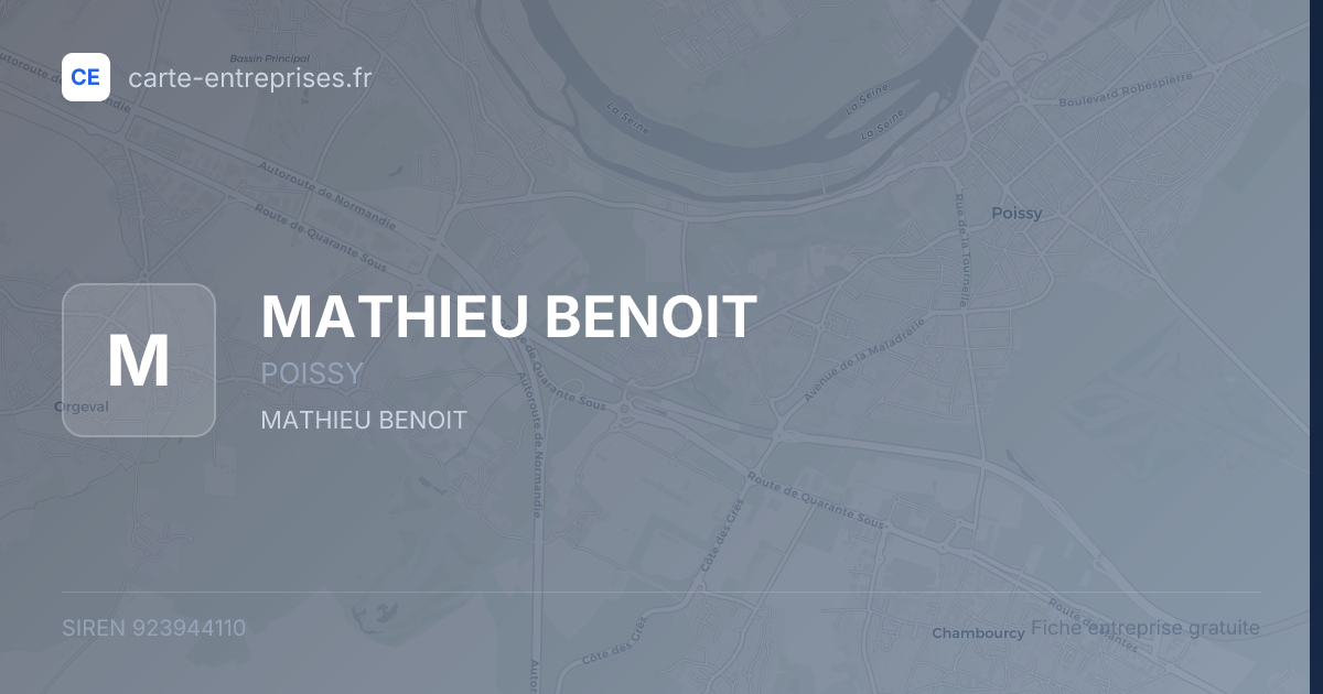 MATHIEU BENOIT — 923944110 — fiche entreprise