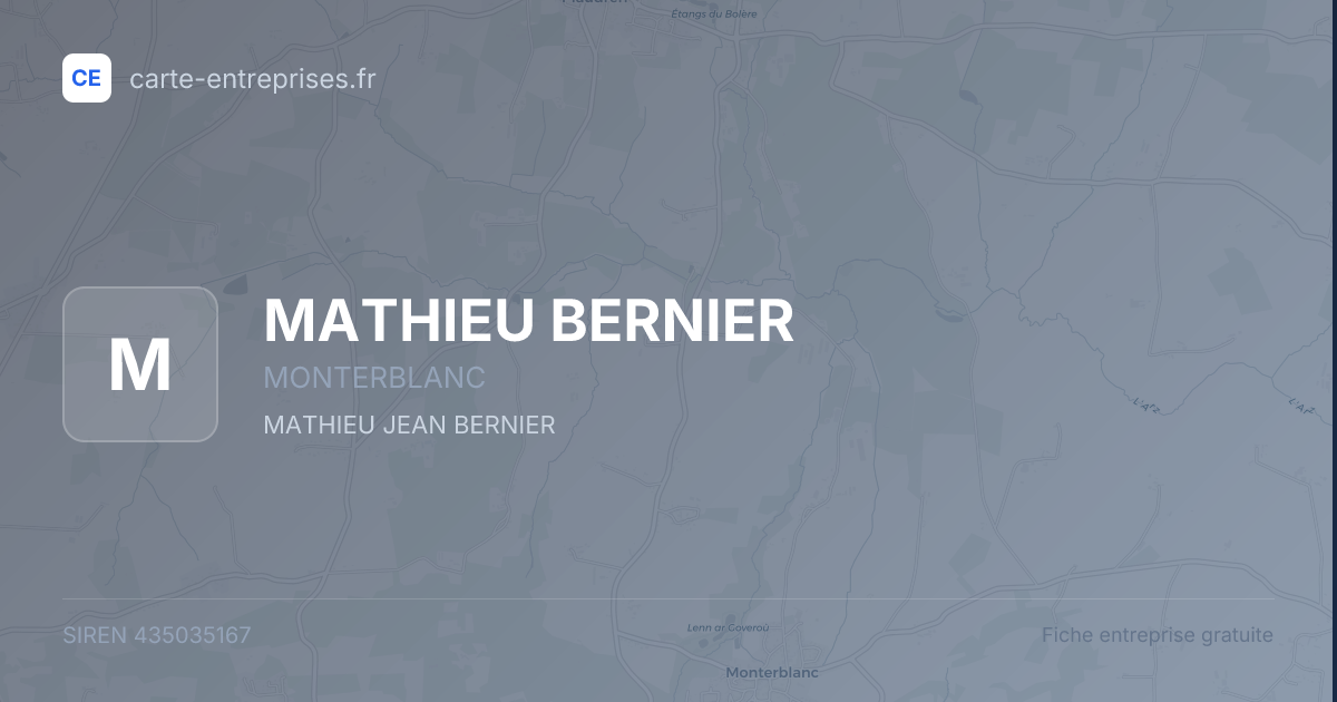 MATHIEU BERNIER — 435035167 — fiche entreprise